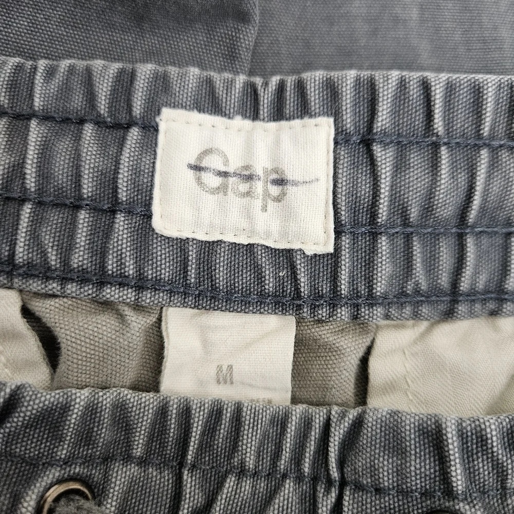 GAP Joggers Shark Fin Gray Stretch Waist Pull On Canvas Pants Mens Medium